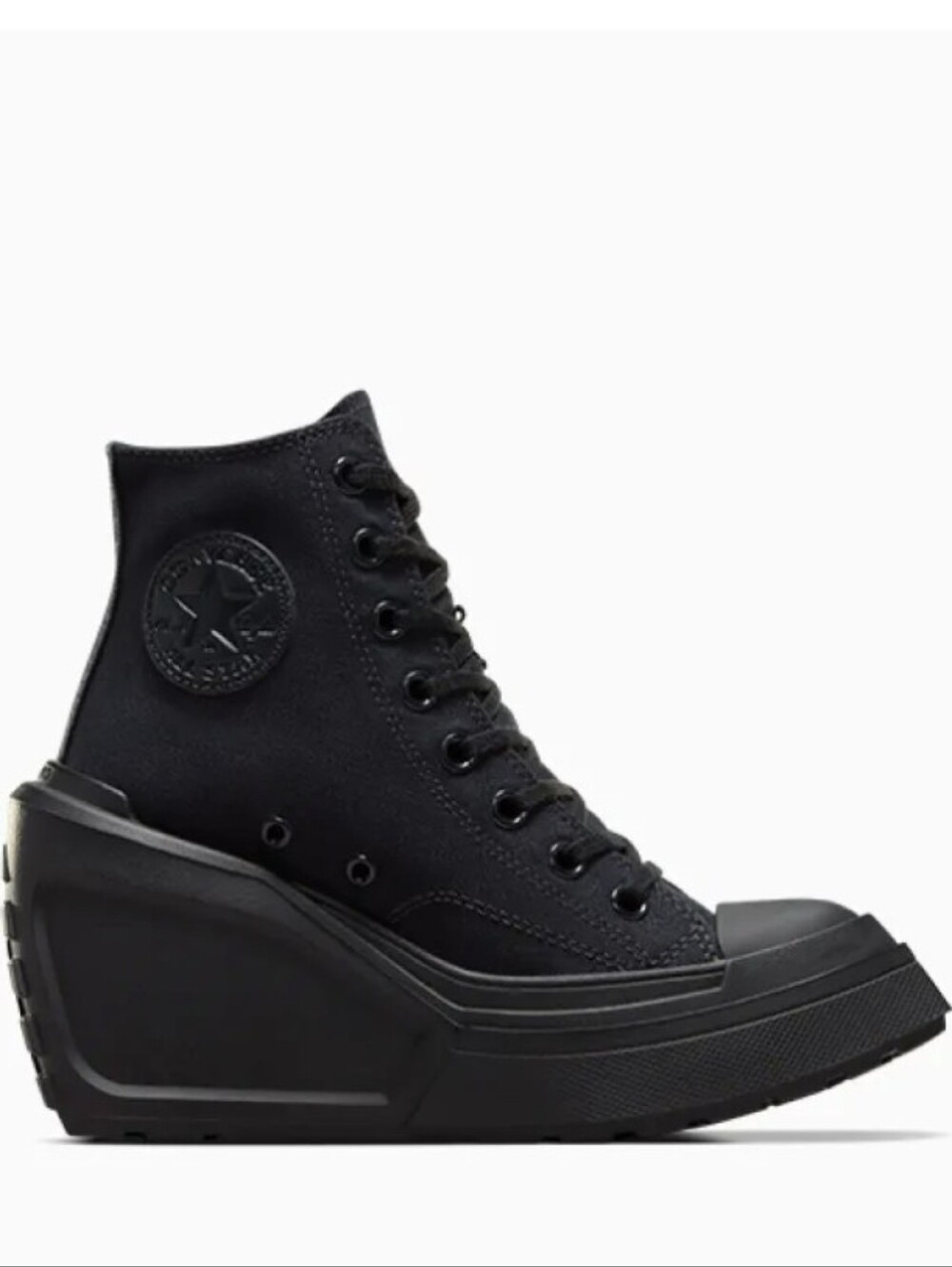 Converse Chuck 70 De Luxe Wedge High Top Triple Black Platform Sneakers Women’s